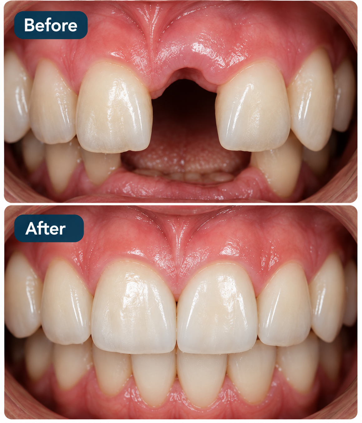 Single Tooth Implant Before and After
